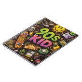 Carnet 90s Kids Retro Pizza Smiley Face Flower Design (Côté gauche)