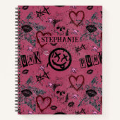 Carnet 90s Retro Rose Girly Punk (Devant)