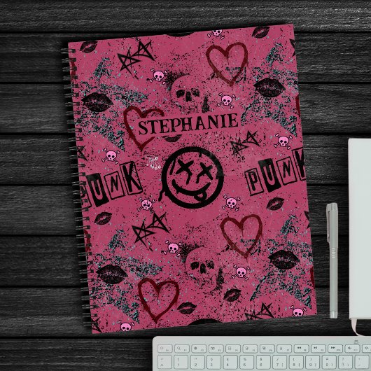 Carnet 90s Retro Rose Girly Punk