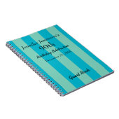 Carnet 90th Birthday Party Guest Book Blue & Green Stripe (Côté Droit)