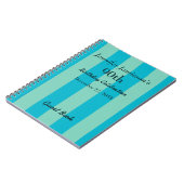 Carnet 90th Birthday Party Guest Book Blue & Green Stripe (Côté gauche)