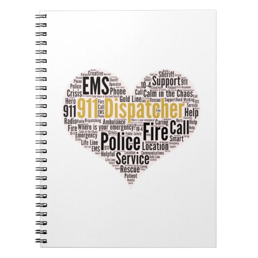 Carnet 911 Dispatcher Word Cloud (Devant)