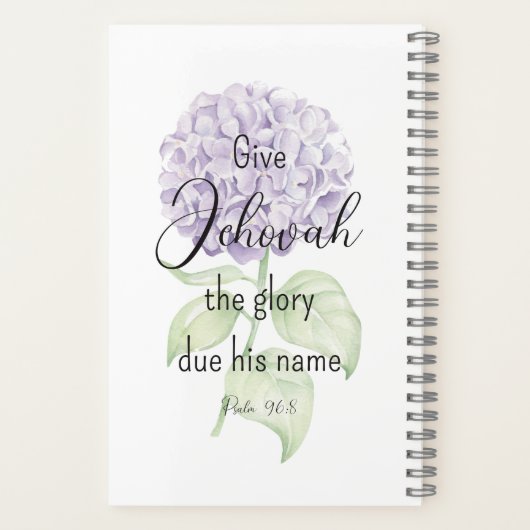 Carnet à 2 côtés Pure Worship avec Hydrangea (Verso)