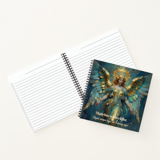 Carnet A Beautiful Gold and Turquoise Angel Personalized (Intérieur)