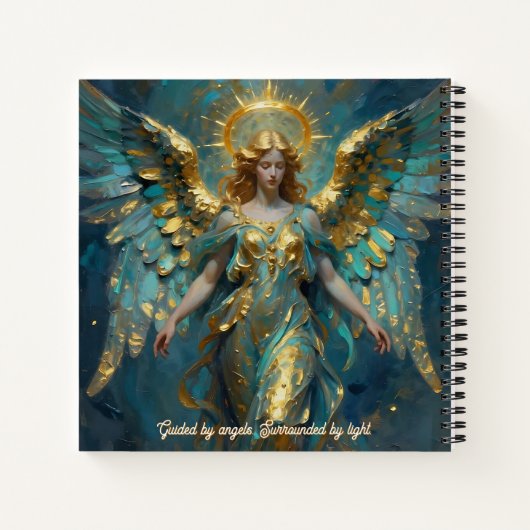 Carnet A Beautiful Gold and Turquoise Angel Personalized (Dos)