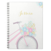 Carnet à bicyclette à fleurs de monogramme (80 pag (Devant)