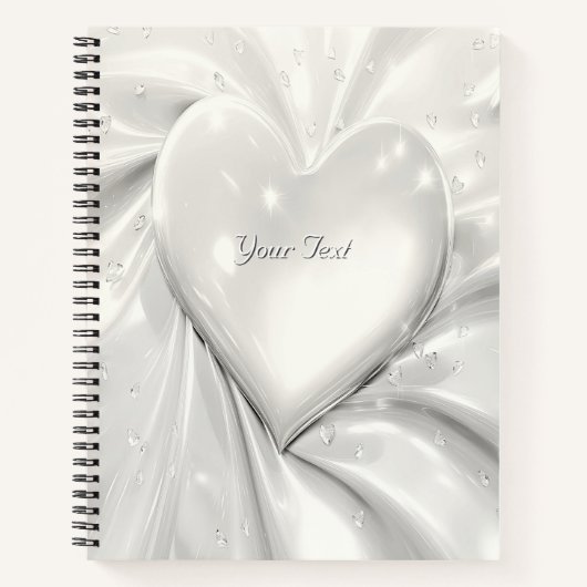 Carnet à coeur crème blanc élégant (Devant)