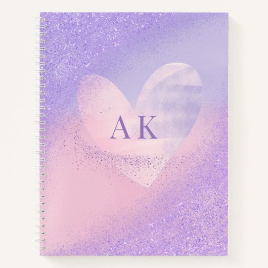 Carnet à cœur dégradé violet rose Monogram (Devant)
