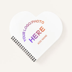 Carnet à cœur personnalisé avec logo d'entreprise