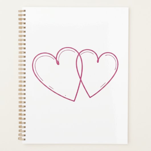 Carnet à coeurs entrelacés Planner (Devant)