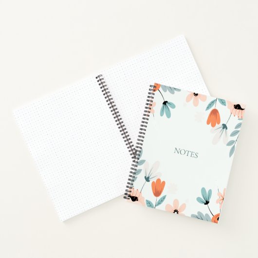 Carnet à couverture rigide à spirale florale (Intérieur)
