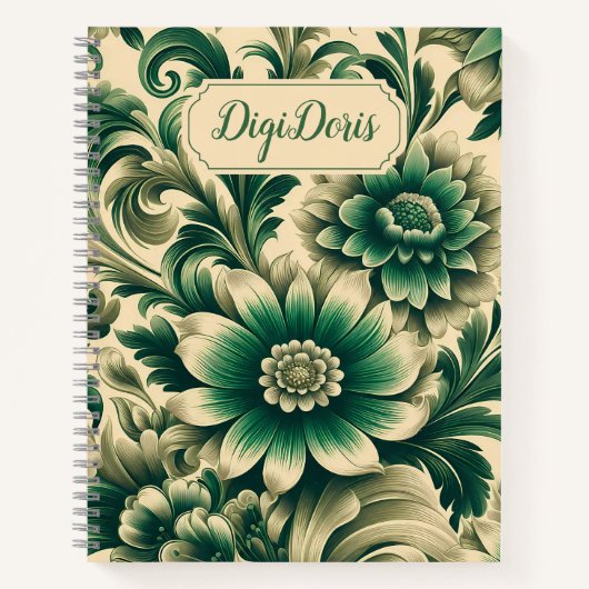 Carnet à couverture rigide floral classique avec t (Devant)
