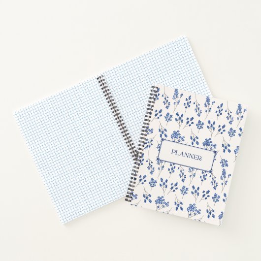 Carnet à couverture rigide floral, Planificateur (Intérieur)