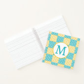 Carnet à damiers Amour en Turquoise, Jaune et Blanc (Intérieur)
