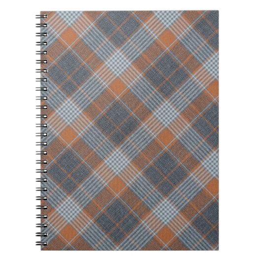 Carnet à damiers matière tartan motif texture textile (Devant)