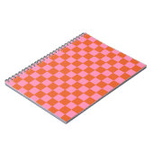 Carnet à damiers orange et rose (Côté gauche)