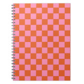 Carnet à damiers orange et rose (Devant)