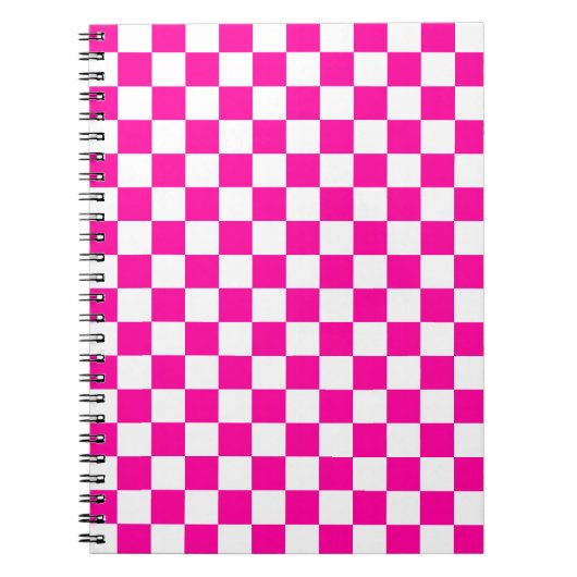 Carnet à damiers rose et blanc (Devant)
