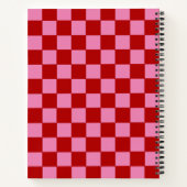 Carnet à damiers rouge et rose chaud (Dos)