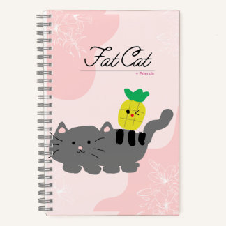 carnet à deux côtés du chat gras