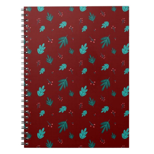 Carnet À feuillage persistant Tree Feuilles et Red Holly (Devant)