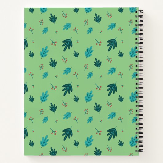 Carnet À feuillage persistant Tree Feuilles et Red Holly (Dos)