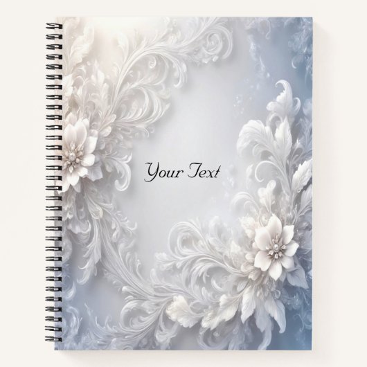 Carnet à Fleurs Blanches Élégantes (Devant)