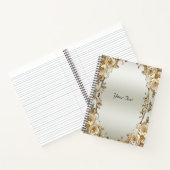 Carnet à fleurs blanches ornées dorées (Intérieur)