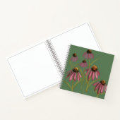 Carnet à fleurs d'échinacée - Vert bouilli et rose (Intérieur)