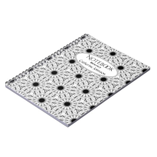 Carnet à fleurs noir et blanc (Côté gauche)