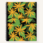 Carnet à fleurs noir orange (Devant)