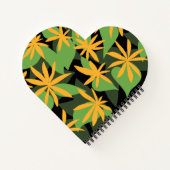 Carnet à fleurs noir orange (Dos)