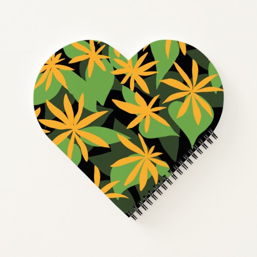 Carnet à fleurs noir orange (Dos)