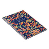 Carnet à fleurs tendance bleu et orange (Côté Droit)