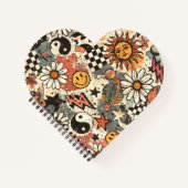 Carnet A fun retro 90s pattern featuring cheerful happy f (Devant)