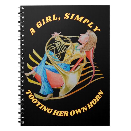 CARNET A GIRL SIMPLY TOOTING HER HORN NOTEBOOK (Devant)