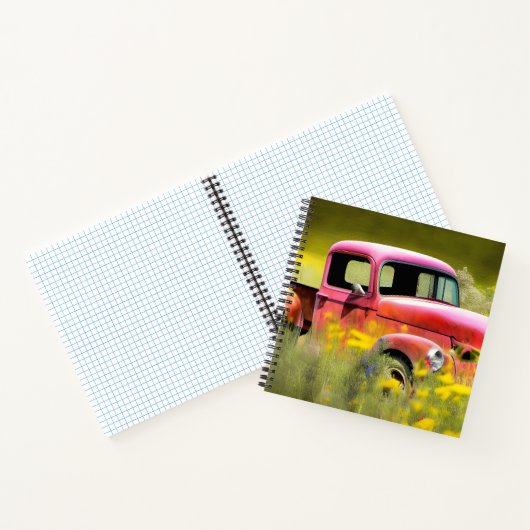 Carnet à grille de camion rouge abandonné (Intérieur)