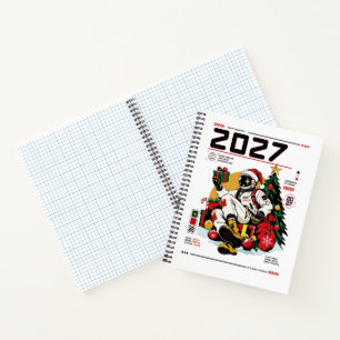 Carnet à grille pour l'astronaute de Noël dans l'e