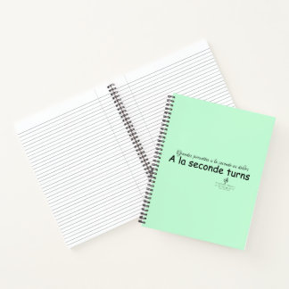 Carnet A La Seconde Turns Mint Green and Black