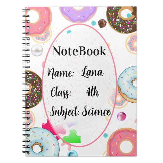 Carnet à l'esthétique thématique donut (Devant)