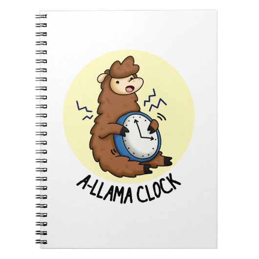 Carnet A-llama Horloge Blague drôle de lama  (Devant)