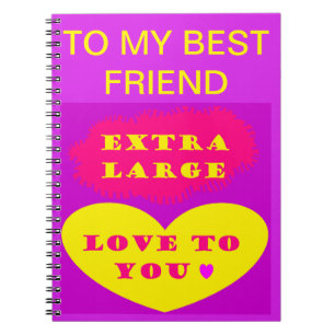 Carnet À mon meilleur message d'ami sur coeur jaune viole