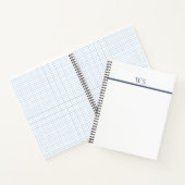 Carnet à monogramme barre bleu marine (Intérieur)