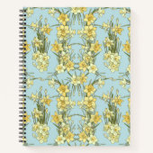 Carnet à motif floral bleu clair et jaune (Devant)