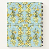 Carnet à motif floral bleu clair et jaune (Dos)