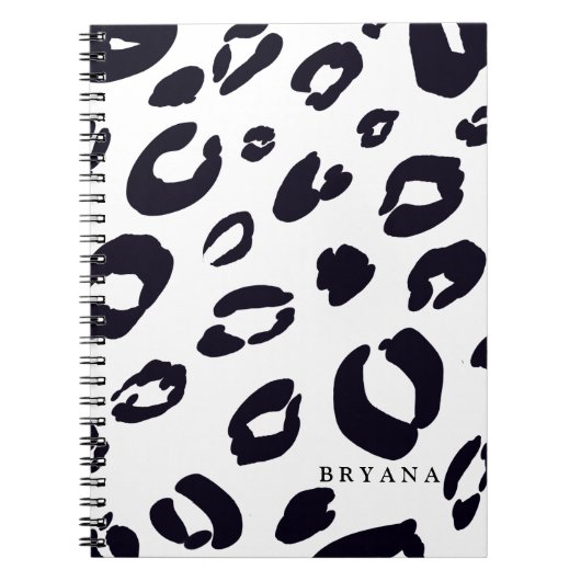 Carnet à motif léopard guépard noir (TOUTE COULEUR (Devant)