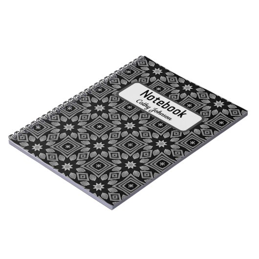 Carnet à motif noir et gris (Côté gauche)