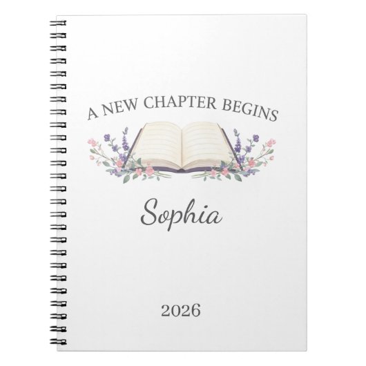 Carnet A New Chapter Begins 2026 Personalized (Devant)