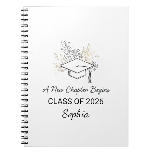 Carnet A New Chapter Begins Class of 2026 Personalized (Devant)