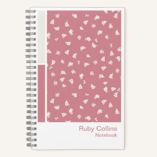 Carnet à palette verticale florale fantaisie